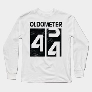 Oldometer Happy Birthday 44 Years Old Was Born In 1976 To Me You Papa Dad Mom Brother Son Husband Long Sleeve T-Shirt